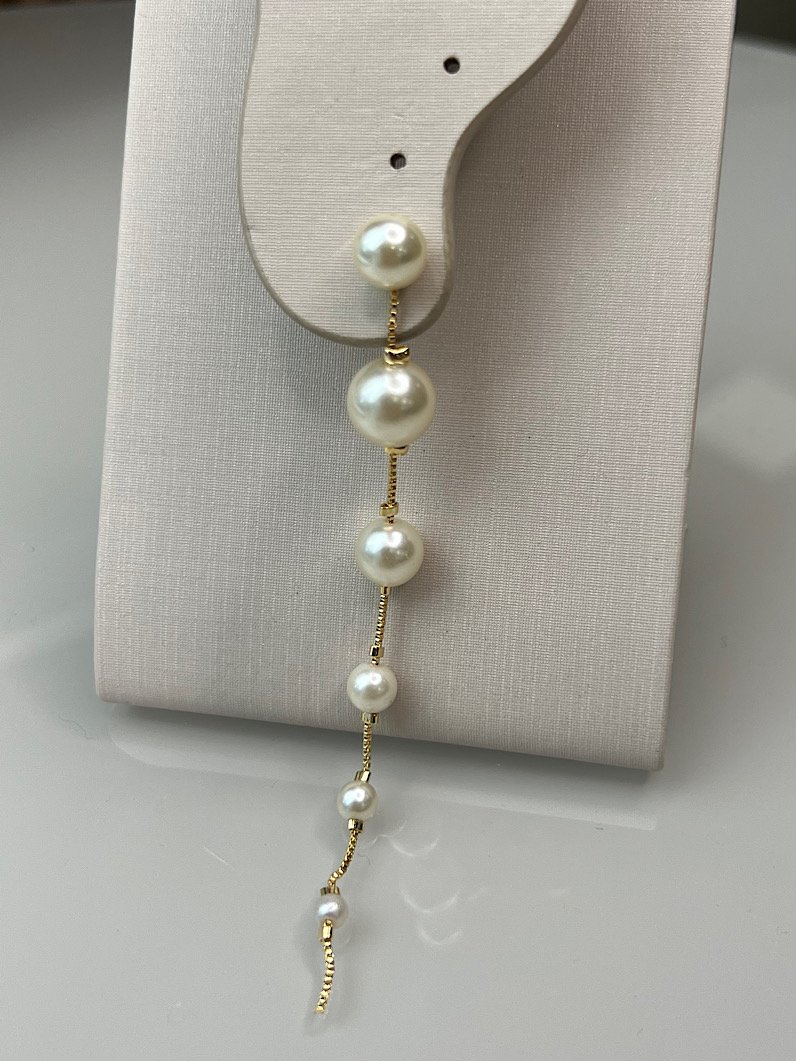 Brinco Cascata de Pérola Dourado