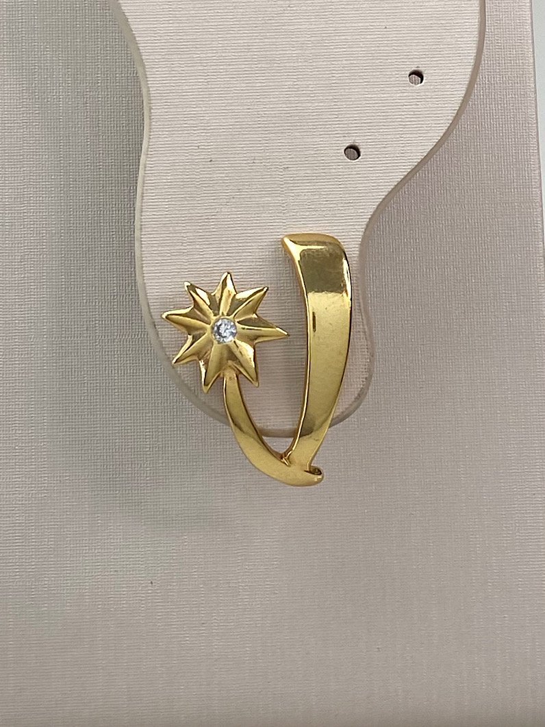 Brinco Folheado de Flor Dourado