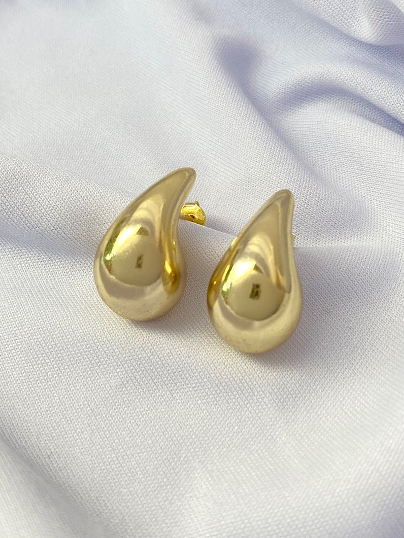 Brinco Folheado de Gota Dourado