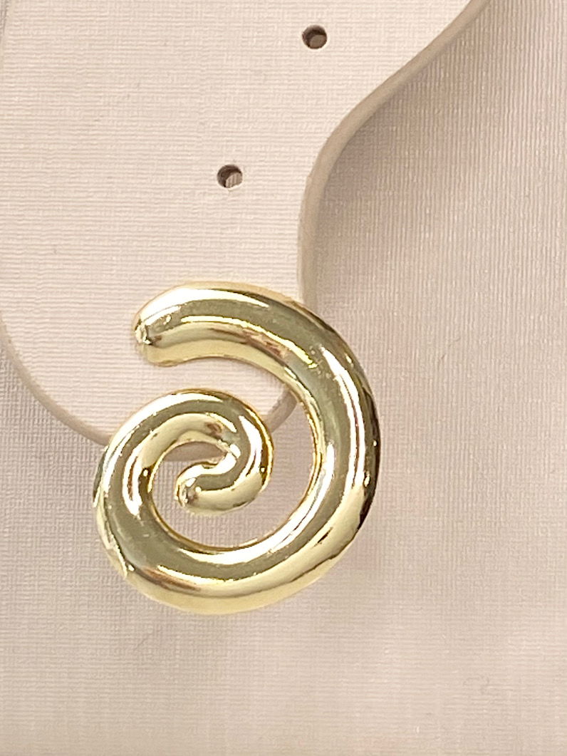 Brinco Folheado Espiral Caracol Dourado