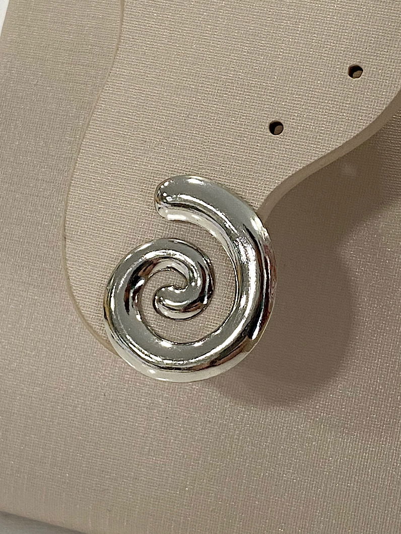 Brinco Folheado Espiral Caracol Prata