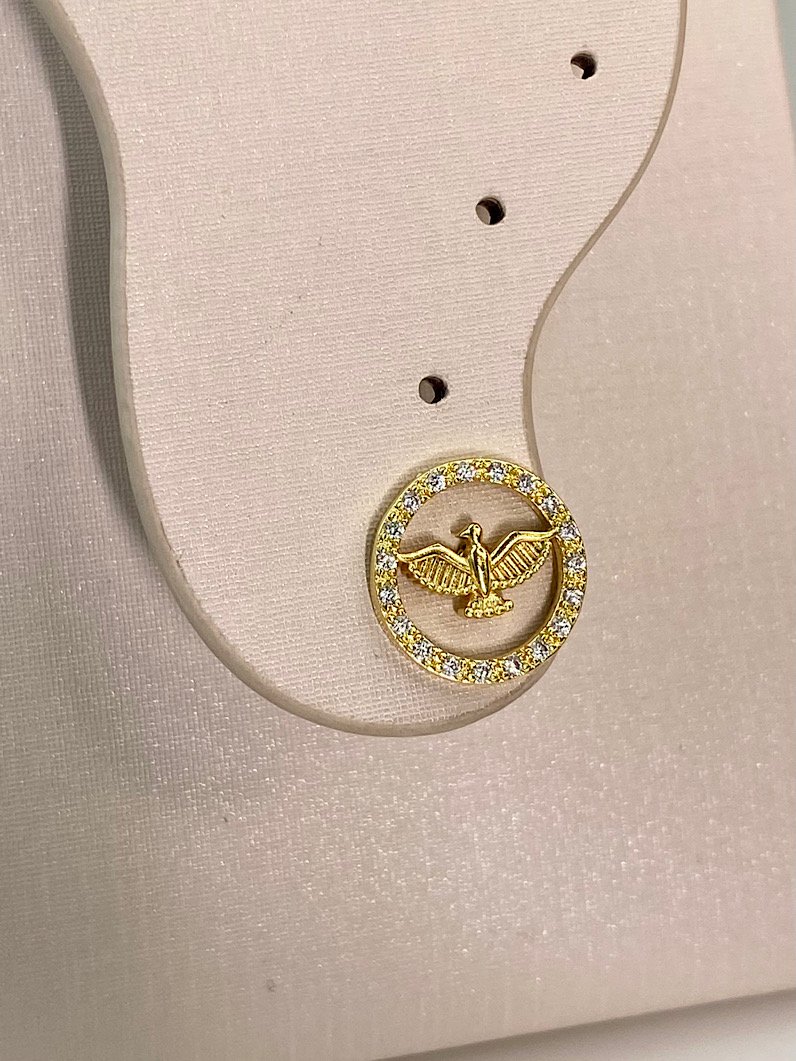 Brinco Folheado Espiríto Santo Dourado