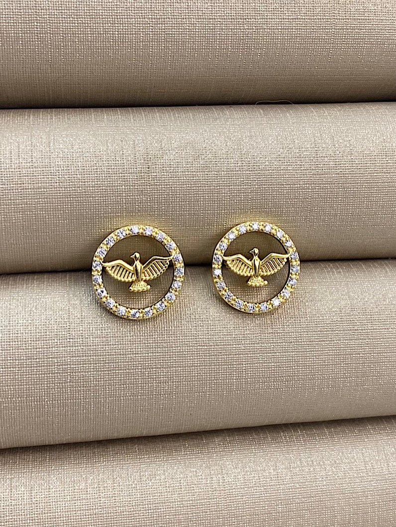 Brinco Folheado Espiríto Santo Dourado