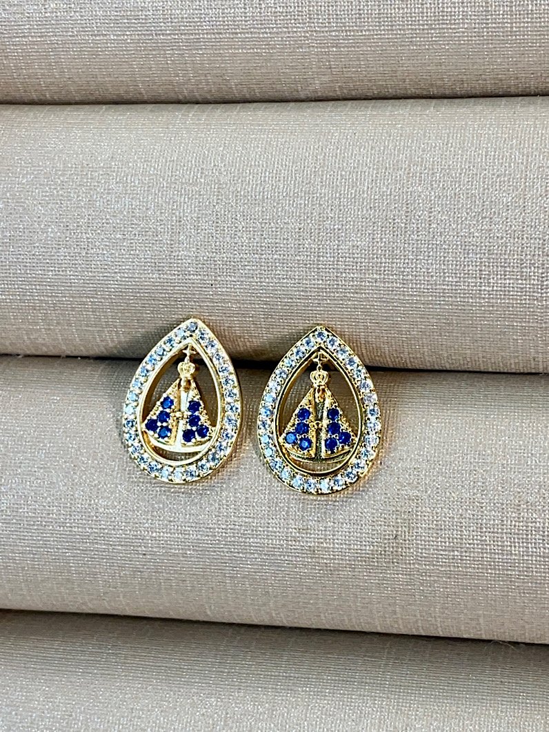 Brinco Gota de Nossa Senhora Dourado