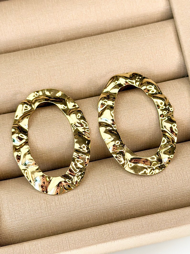 Brinco Redondo Orgânico Dourado