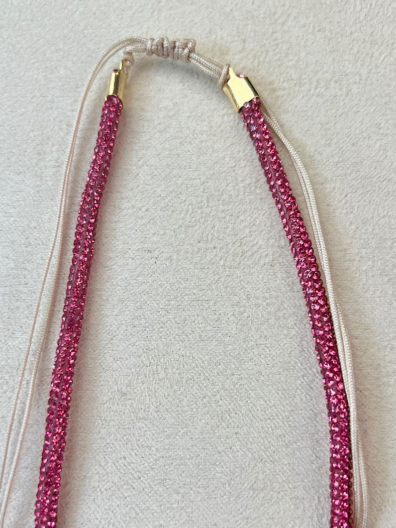 Colar Ajustável Infantil Amora Rosa Brilhante