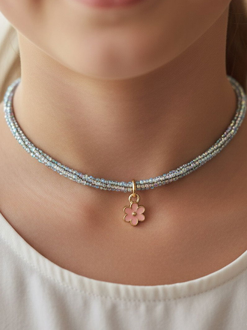 Colar Ajustável Infantil Flora Brilhante