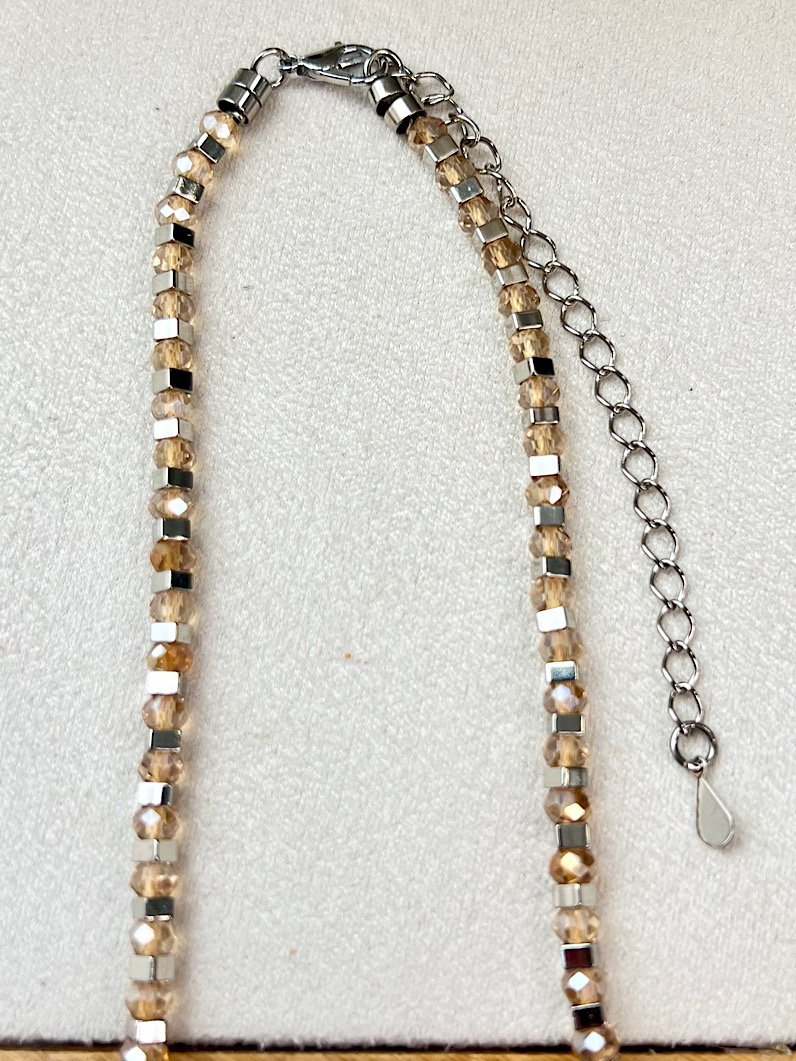Colar Choker Anastácia Cristais Prata