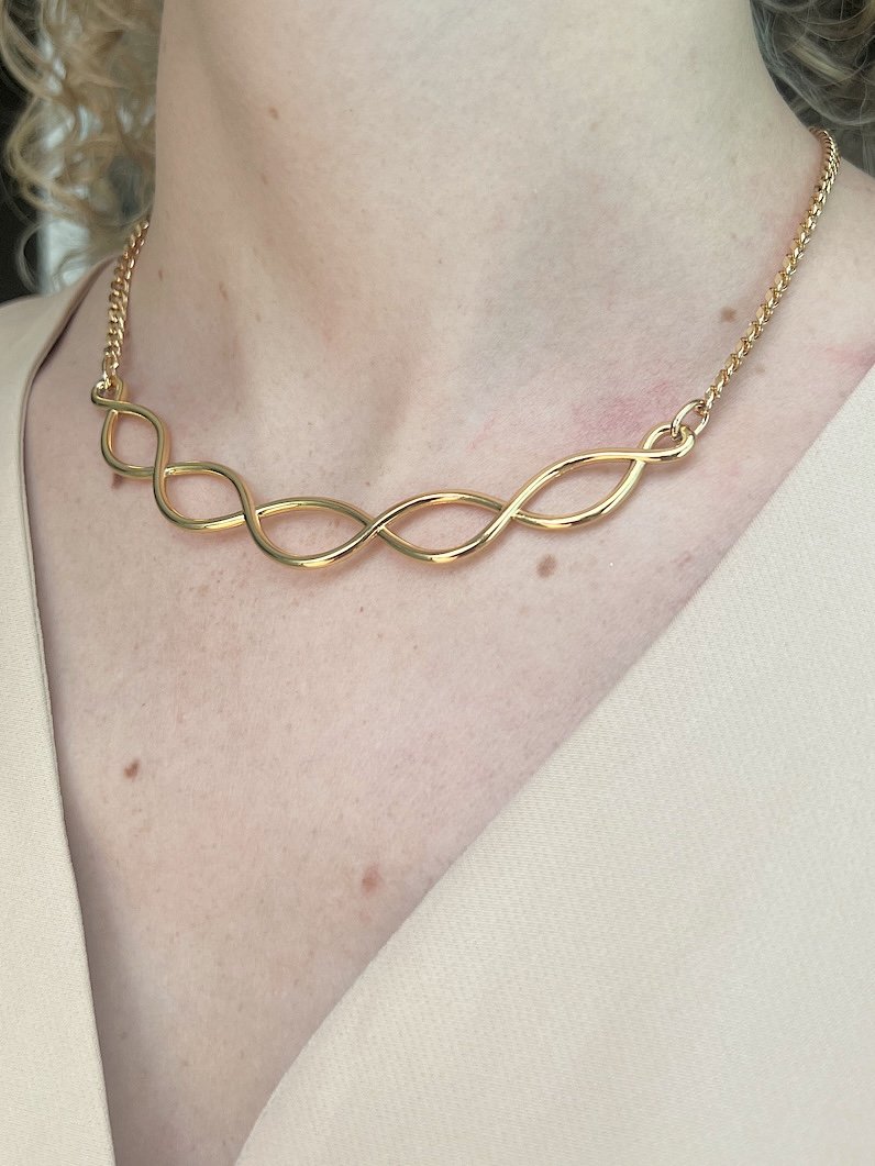 Colar Choker Aro Elos Infinitos - Dourado