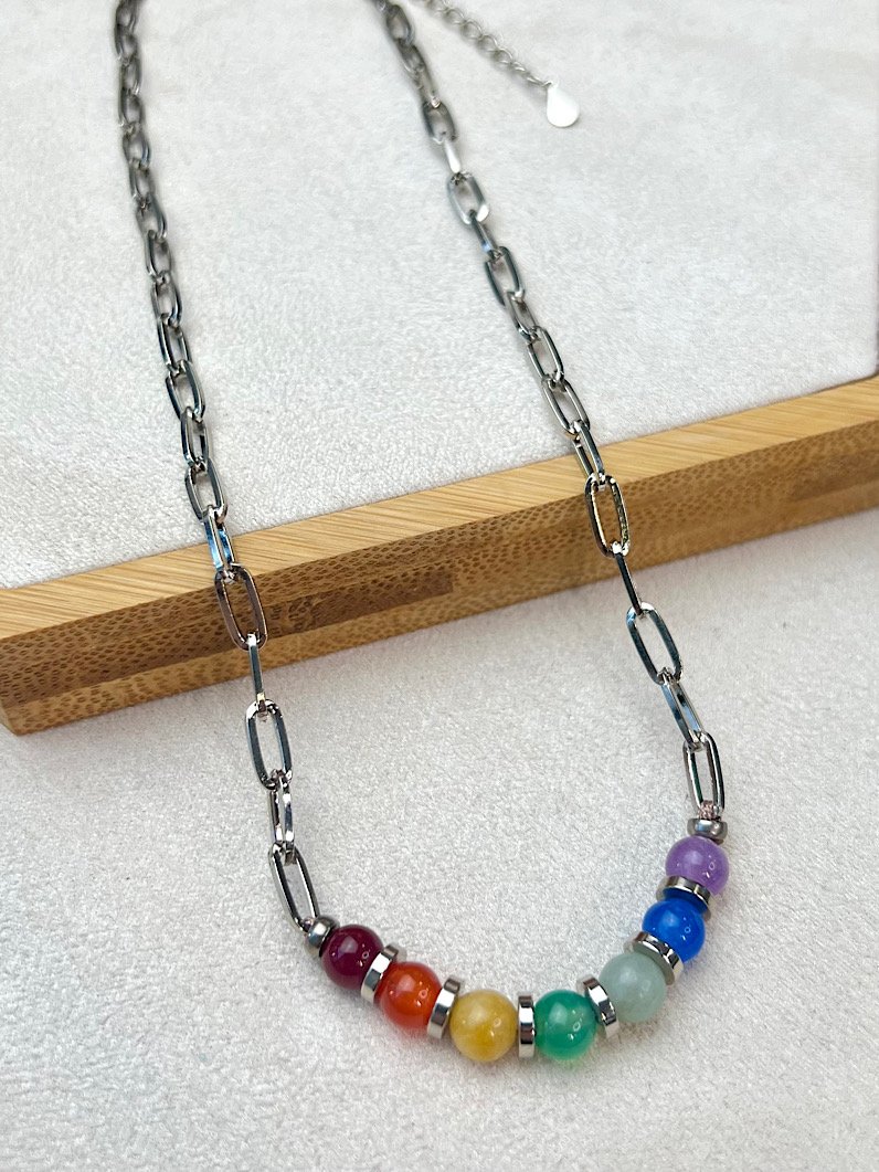 Colar Choker Corrente 7 Chakras