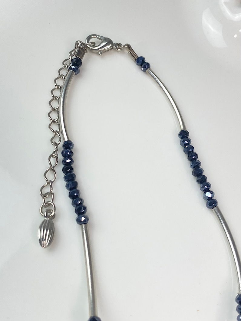 Colar Choker de Cristais Prata