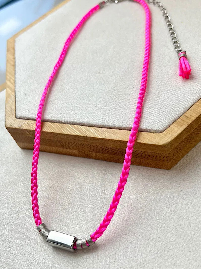 Colar Choker de Trança Prata