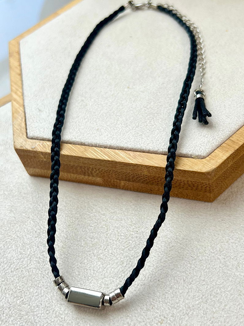 Colar Choker Joana de Trança Prata