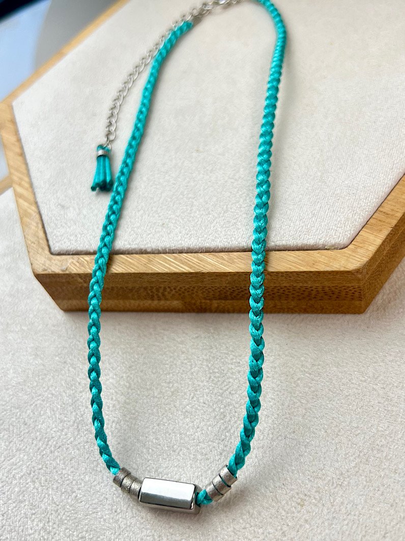 Colar Choker Joana de Trança Prata