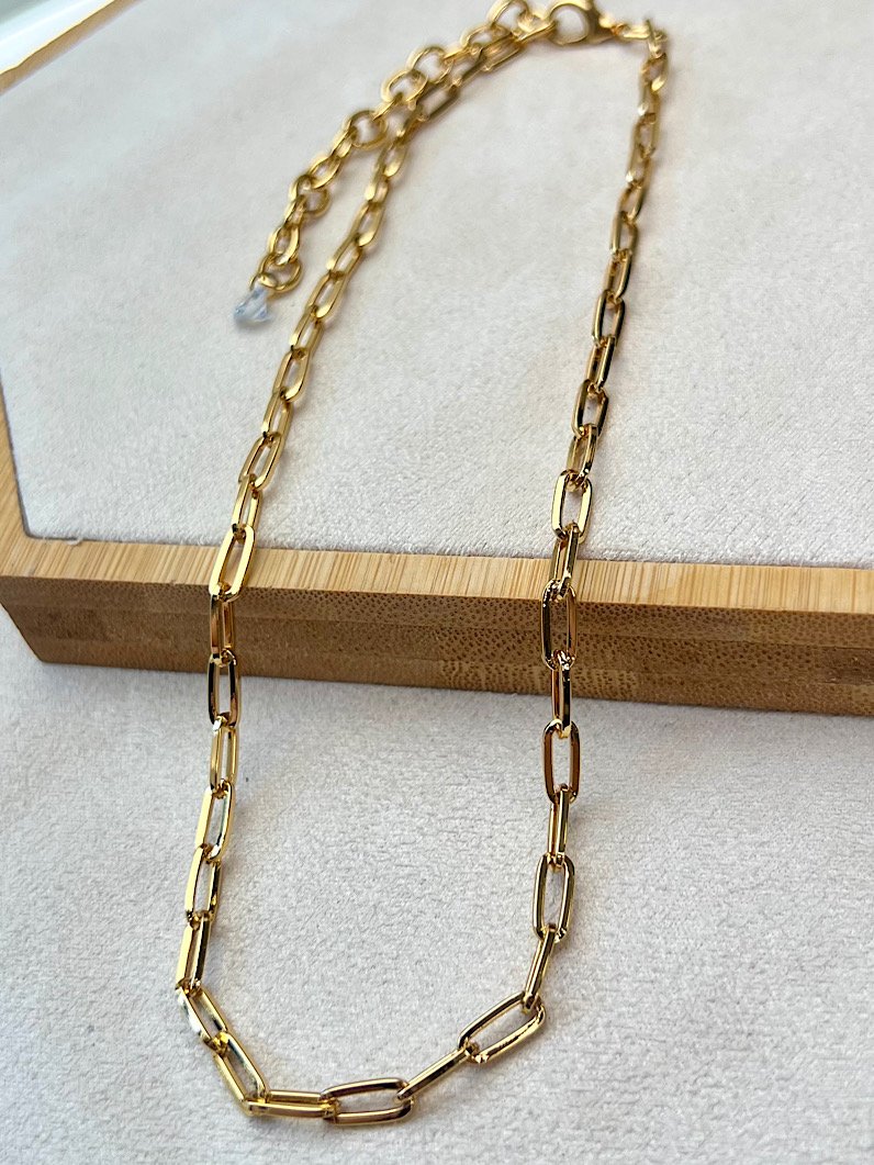 Colar Choker Lais Corrente Cartier e Zircônia - Dourado