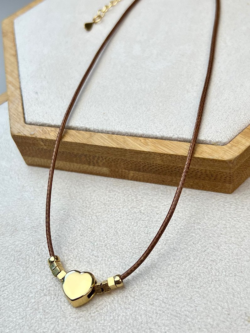 Colar Choker Pingente Coração com Embalagem Exclusiva