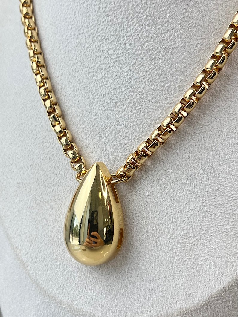 Colar Corrente Pingente de Gota