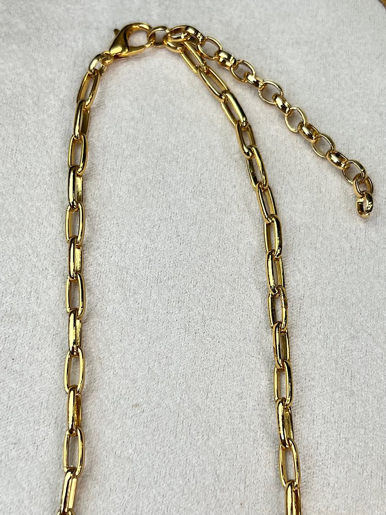 Colar de Corrente Escrita Brasil Dourado