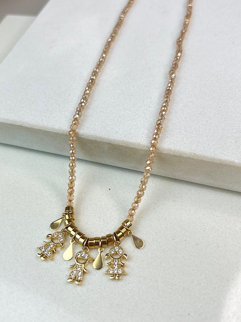 Colar de Cristais Pingentes Filhos Personalizado