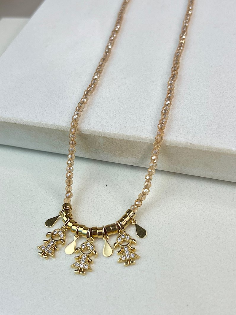 Colar de Cristais Pingentes Filhos Personalizado