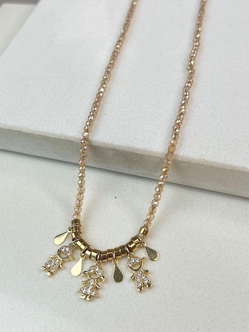 Colar de Cristais Pingentes Filhos Personalizado