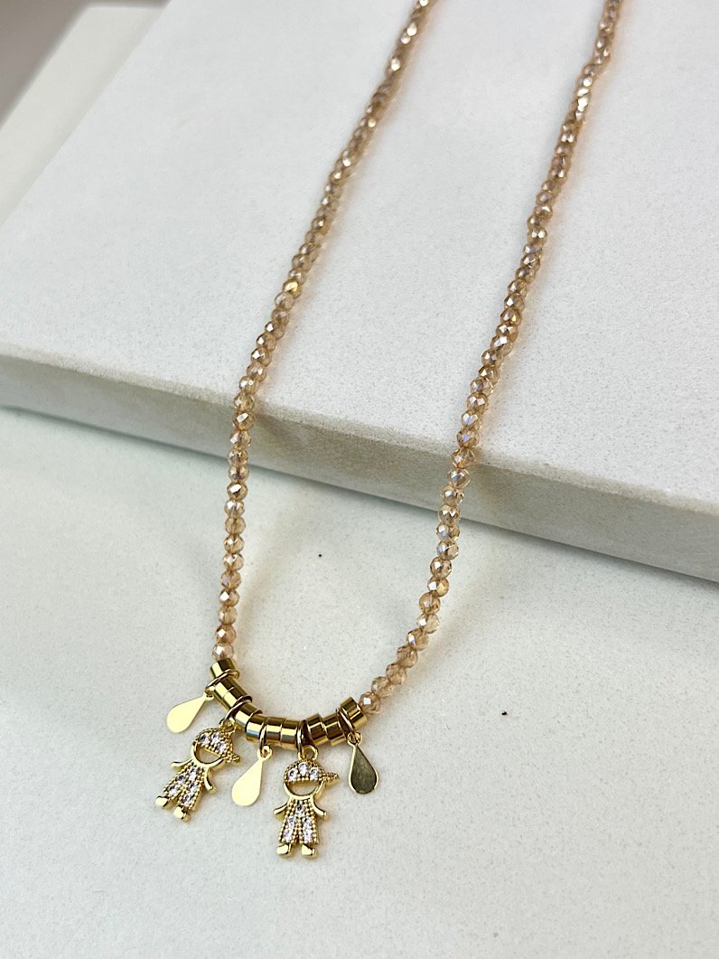 Colar de Cristais Pingentes Filhos Personalizado