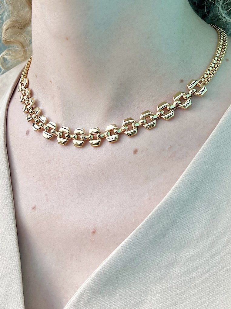 Colar Delicada com Elos - Dourado