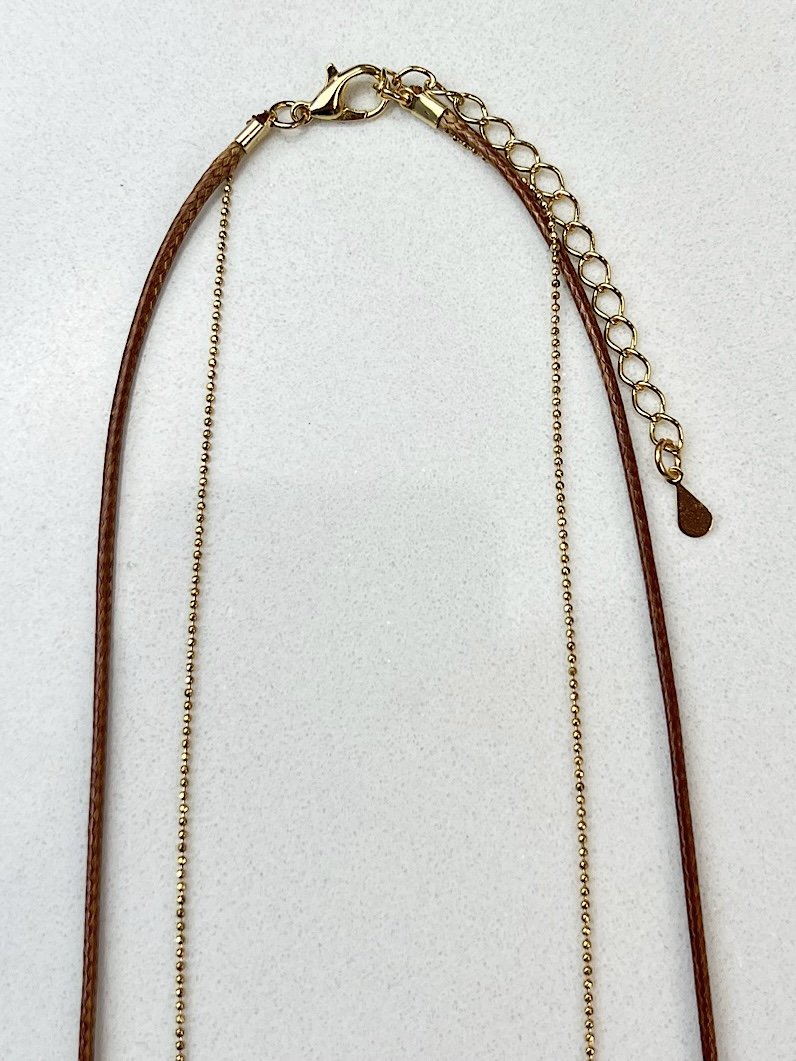 Colar Duplo Anne Pingente Oração do Pai Nosso Dourado