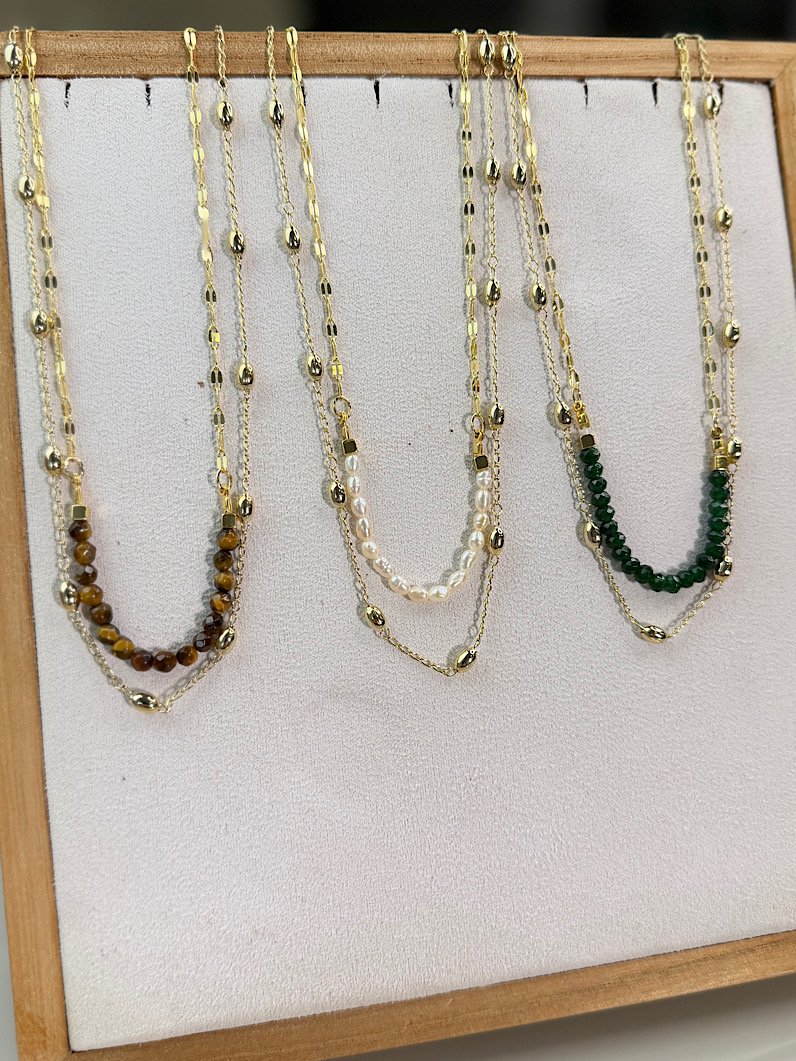 Colar Duplo Aura Pérola de Água Doce