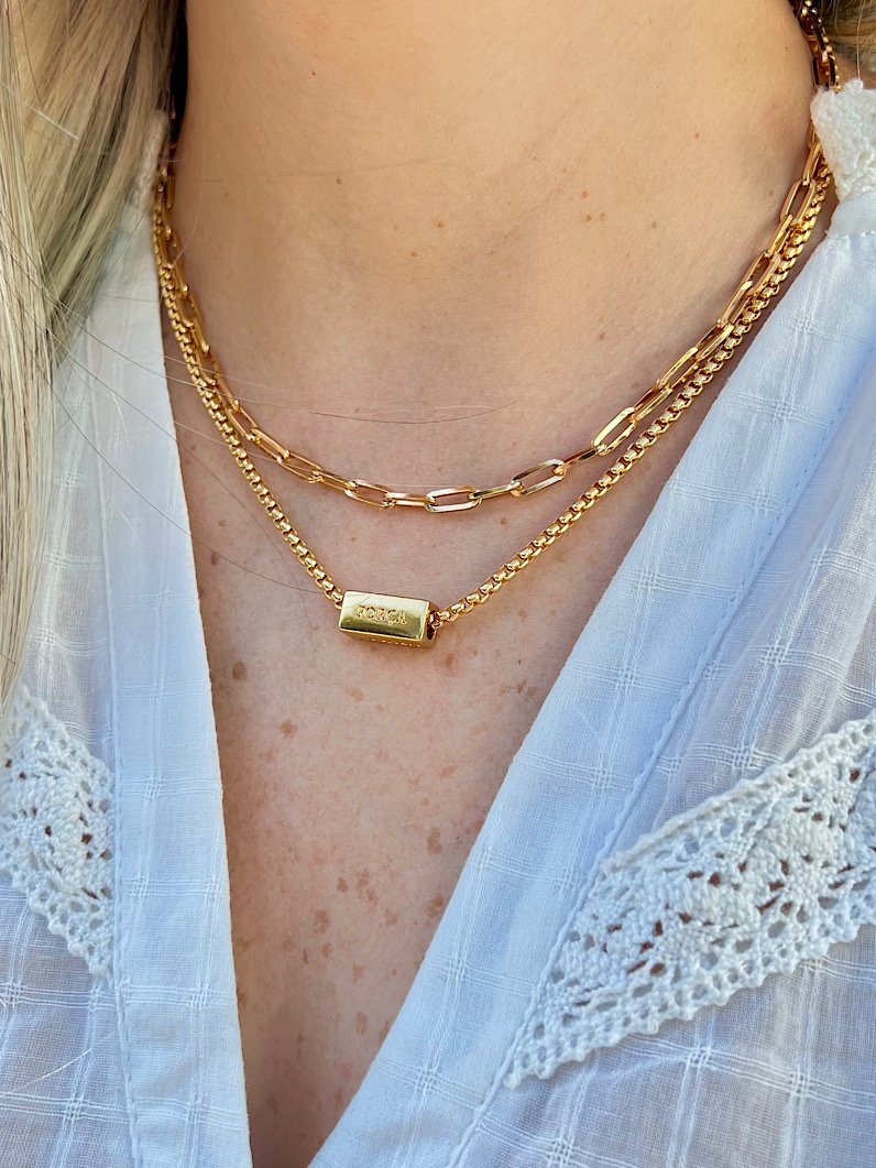Colar Duplo Jennifer Com Palavras - Dourado