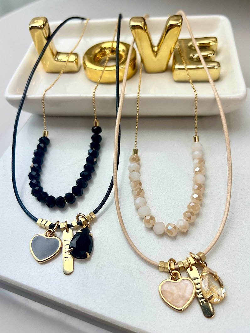 Colar Duplo Lia Pingente Coração Dourado