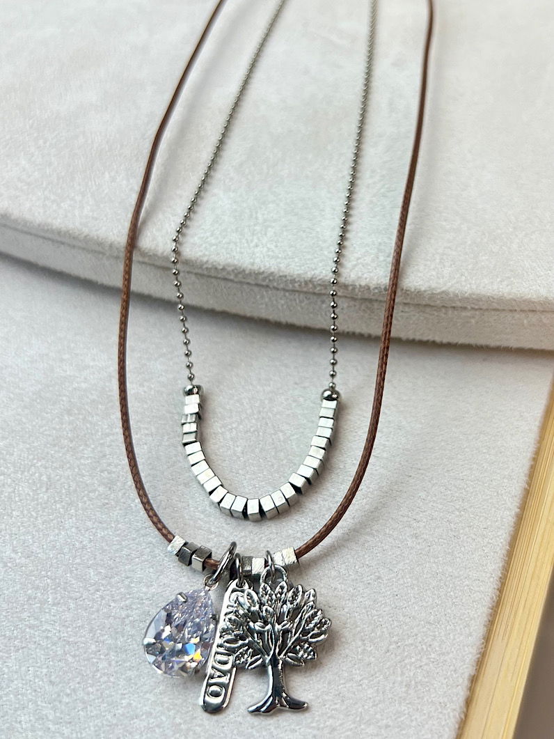 Colar Duplo Marina Pingente Árvore da Vida