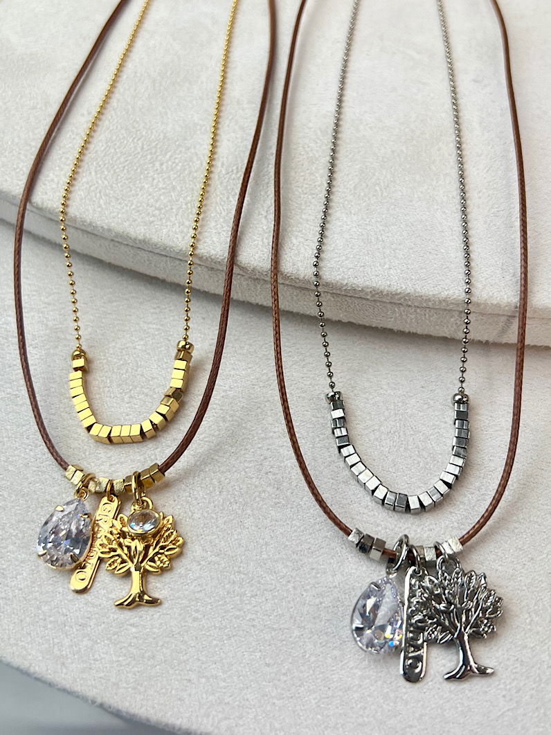 Colar Duplo Marina Pingente Árvore da Vida