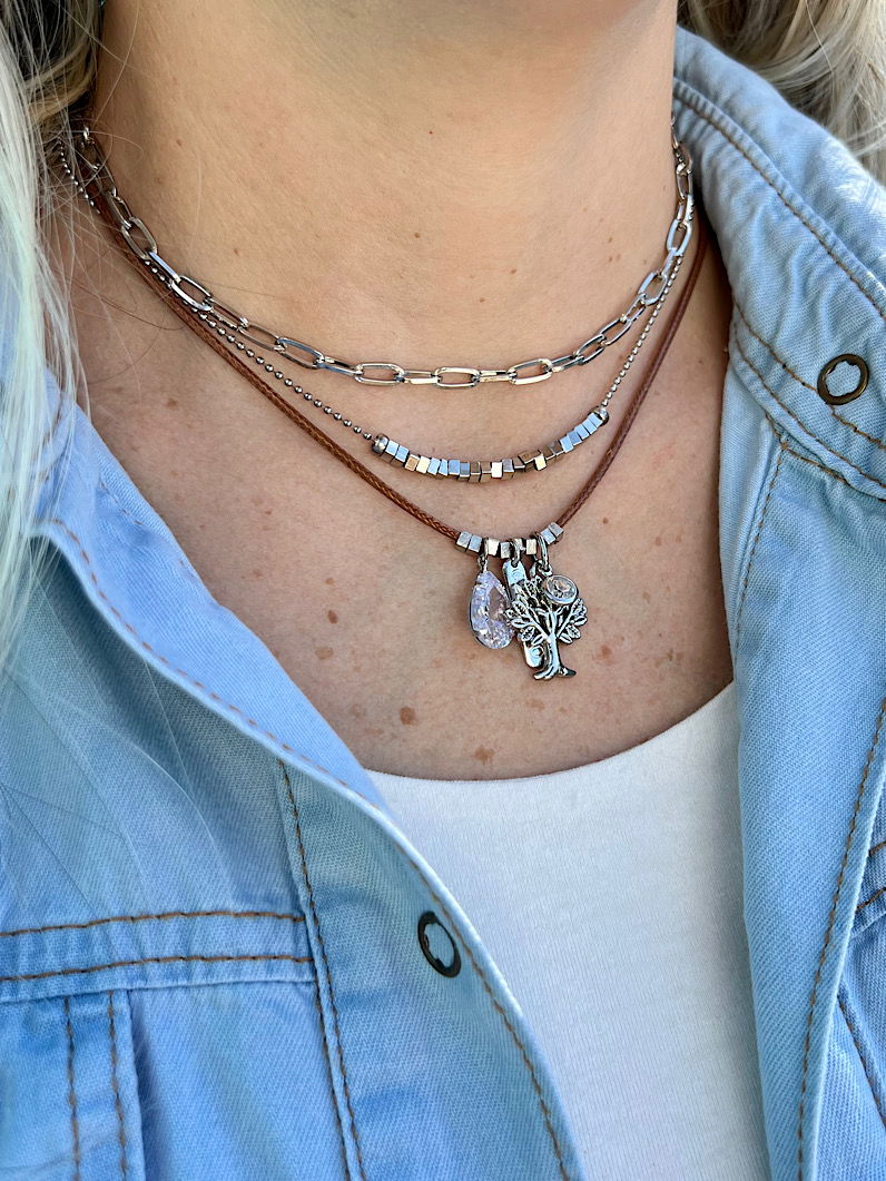 Colar Duplo Marina Pingente Árvore da Vida