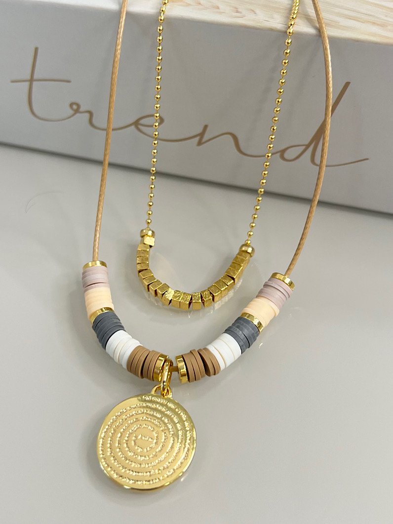 Colar Duplo Nicole Oração do Pai Nosso Dourado