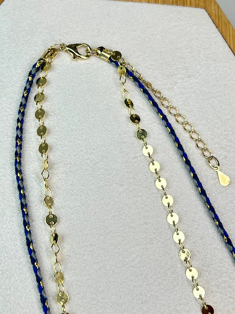 Colar Duplo Xuxa Marinho de Pizza Dourado