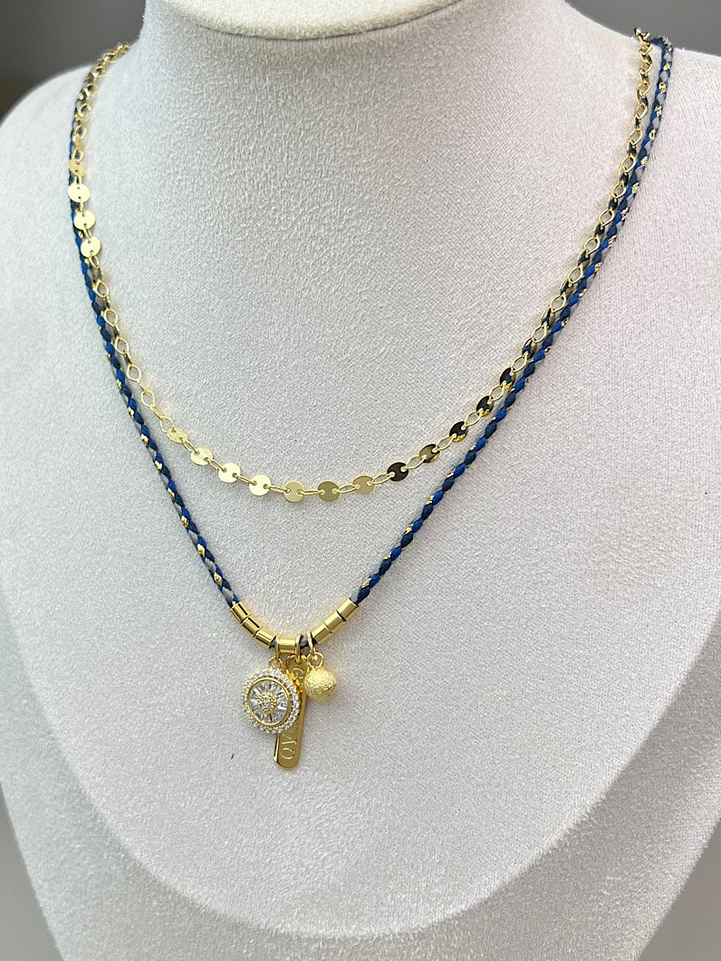 Colar Duplo Xuxa Marinho de Pizza Dourado