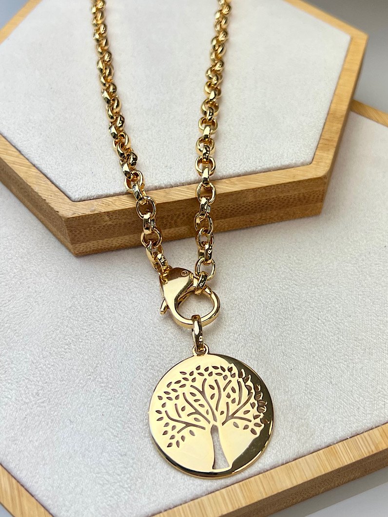 Colar Ivy Elo Português Pingente Árvore da Vida