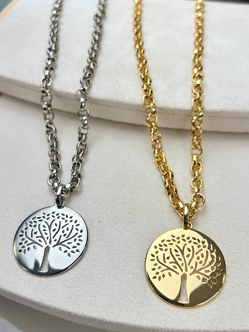 Colar Ivy Elo Português Pingente Árvore da Vida