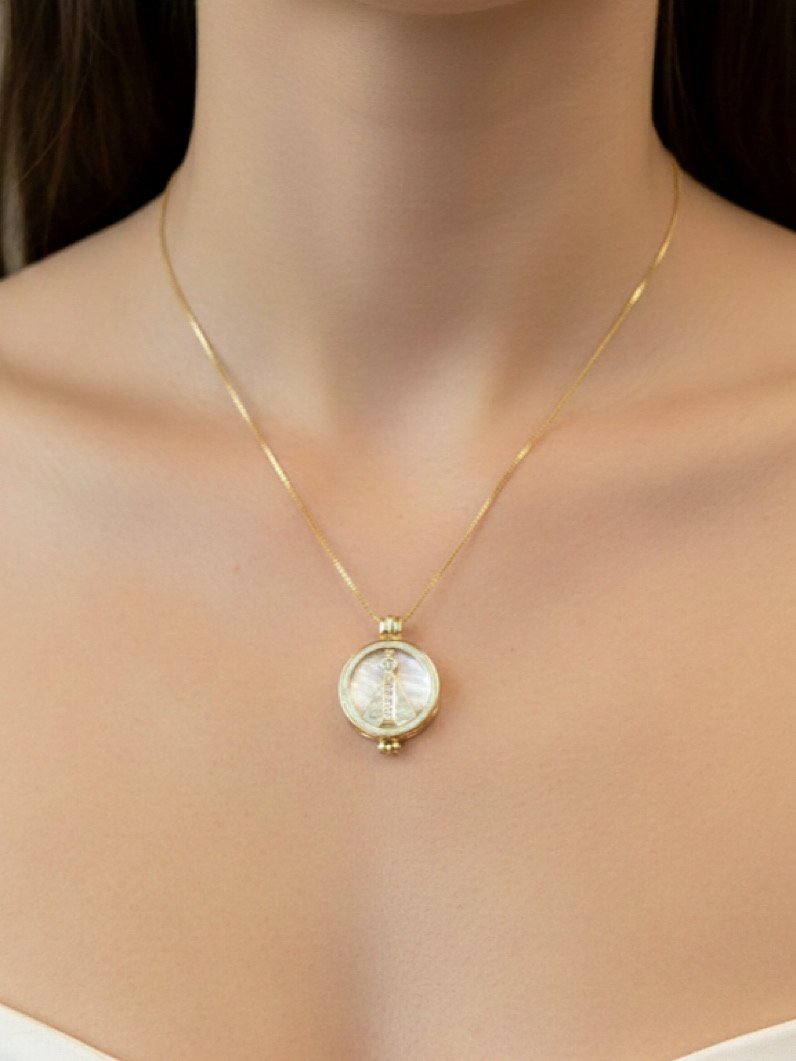 Colar Nossa Senhora Relicário Com 7 Pedras Naturais