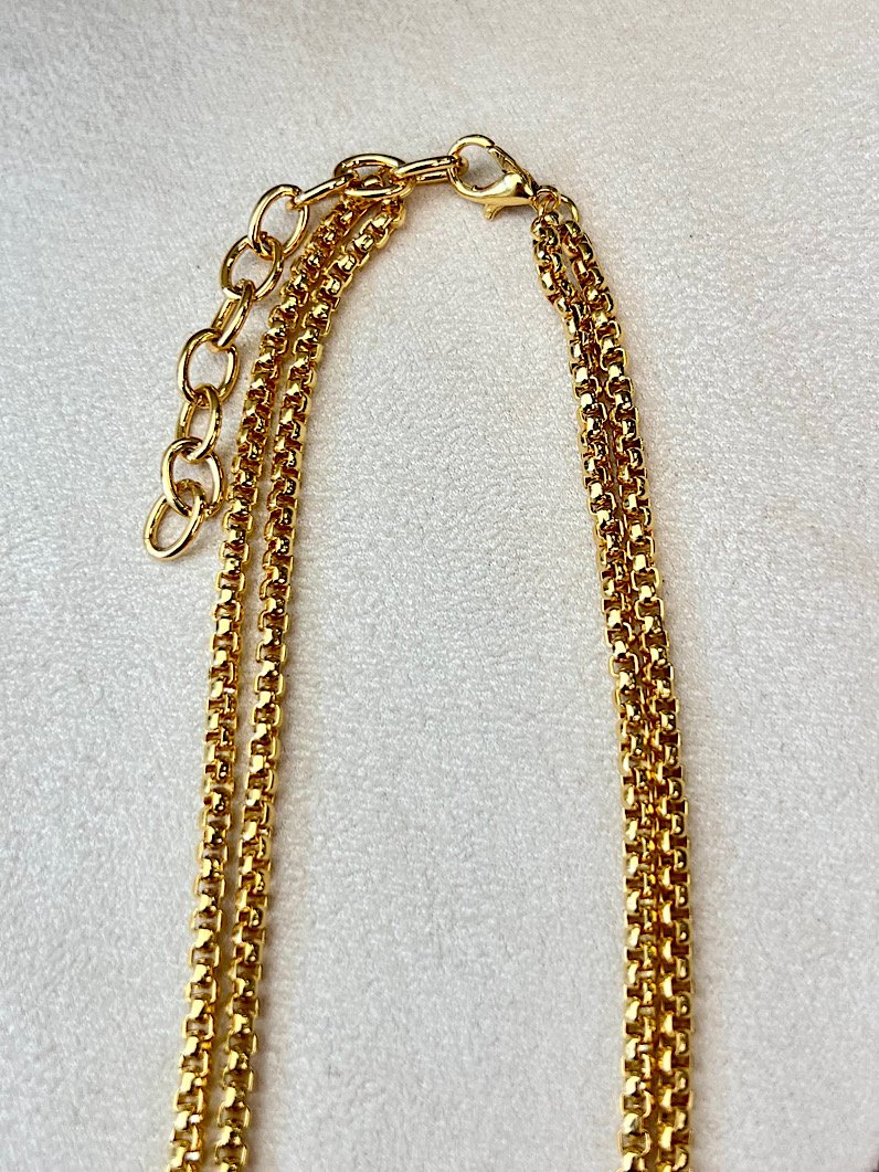 Colar Rachel Corrente Dupla Pingente Coração