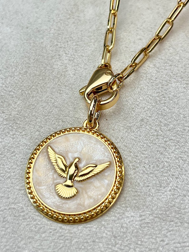 Colar Vera Cartier Pingente Espirito Santo Dourado