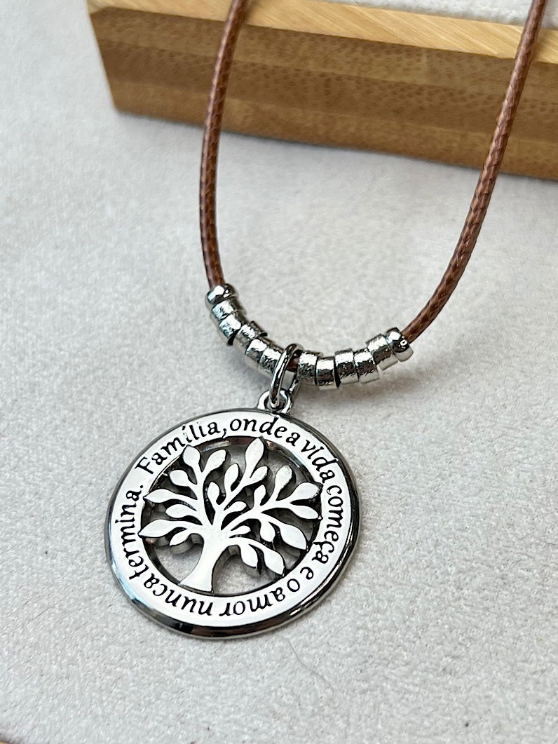 Colar Vitoria Ajustável Pingente Árvore da Vida