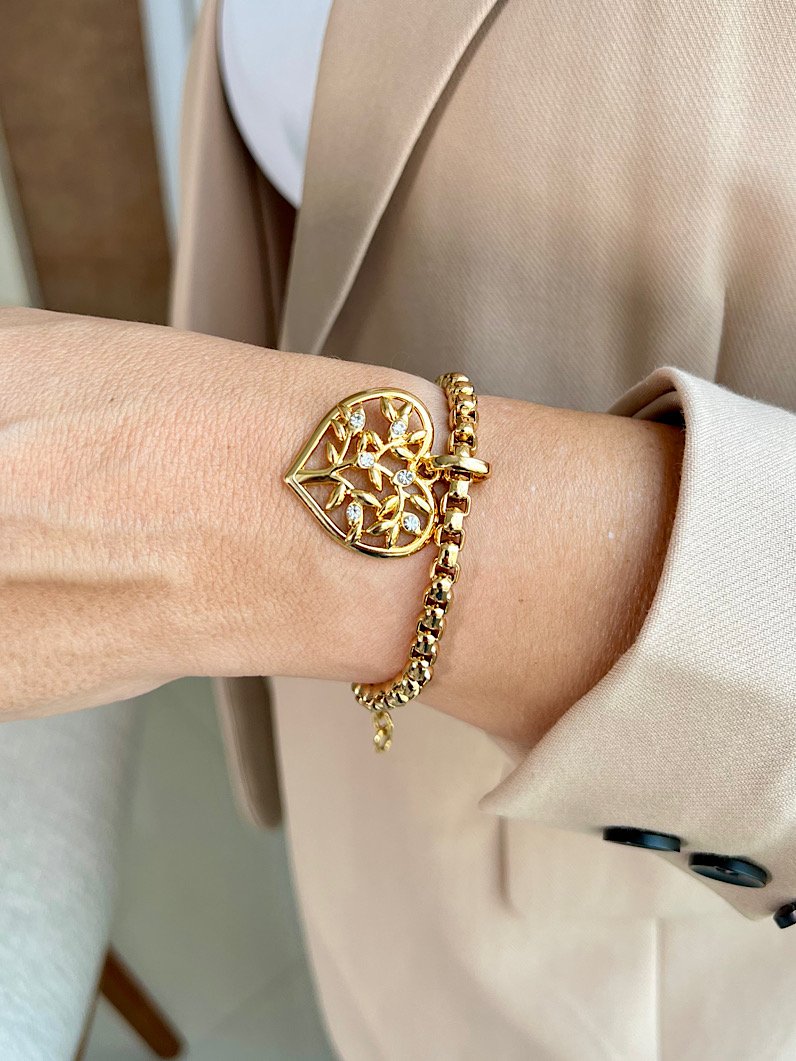 Kit Colar e Pulseira de Coração