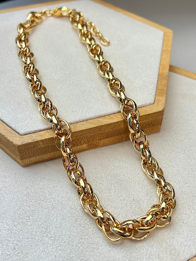 Kit Colar e Pulseira de Corrente Baiana