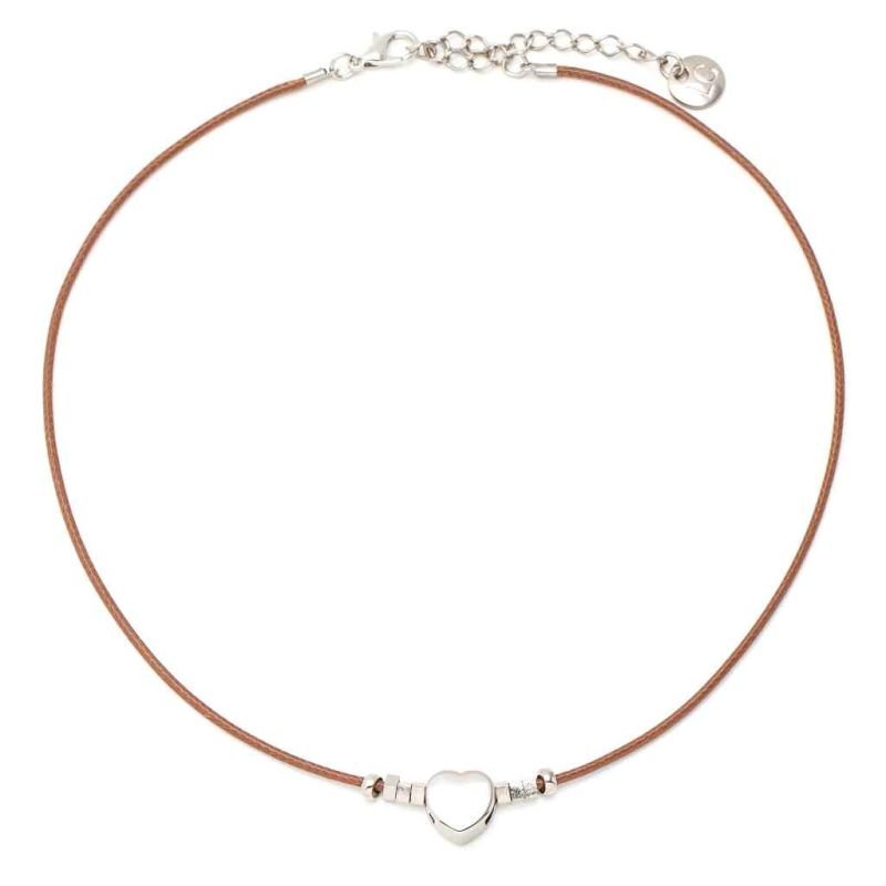 Mix Colares Pedra Natural Marrom e Coração