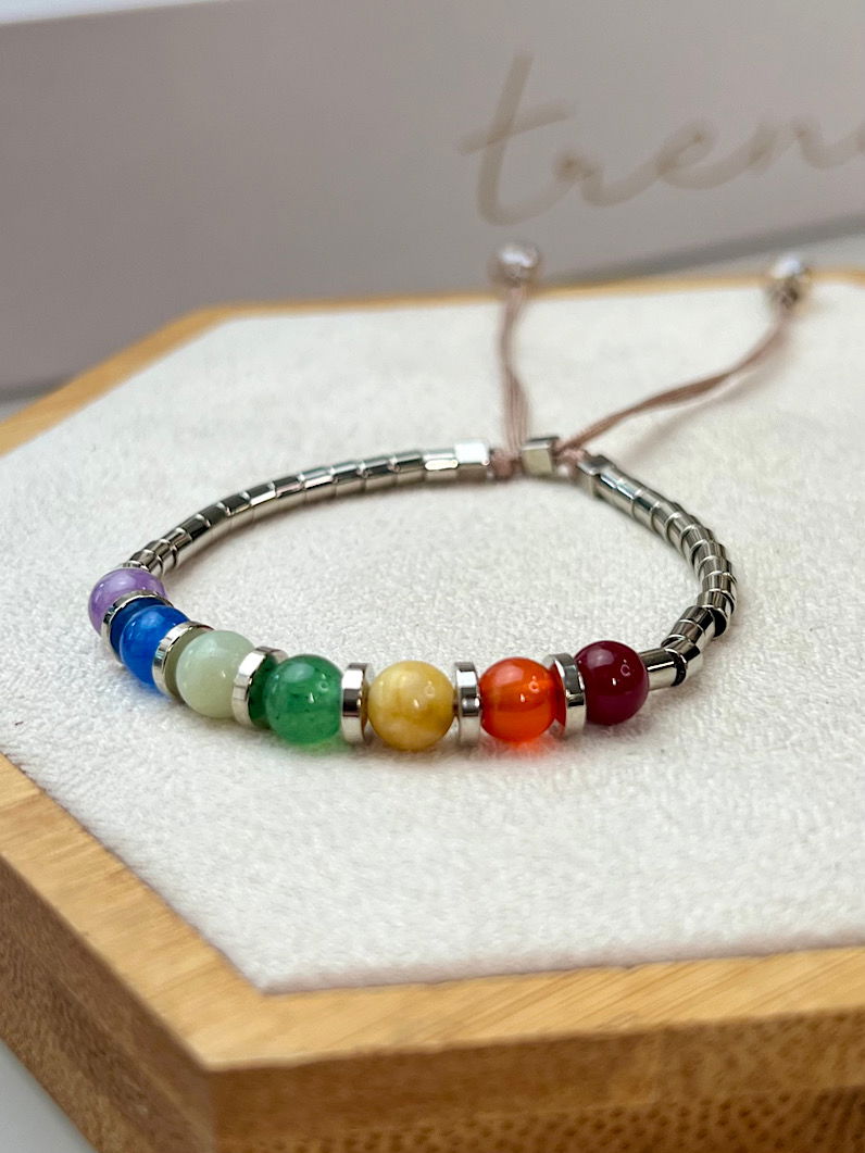 Pulseira Ajustável 7 Chakras Pecinhas