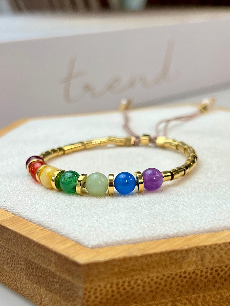 Pulseira Ajustável 7 Chakras Pecinhas
