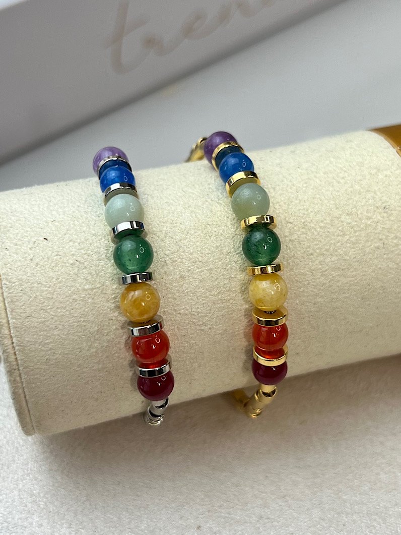 Pulseira Ajustável 7 Chakras Pecinhas