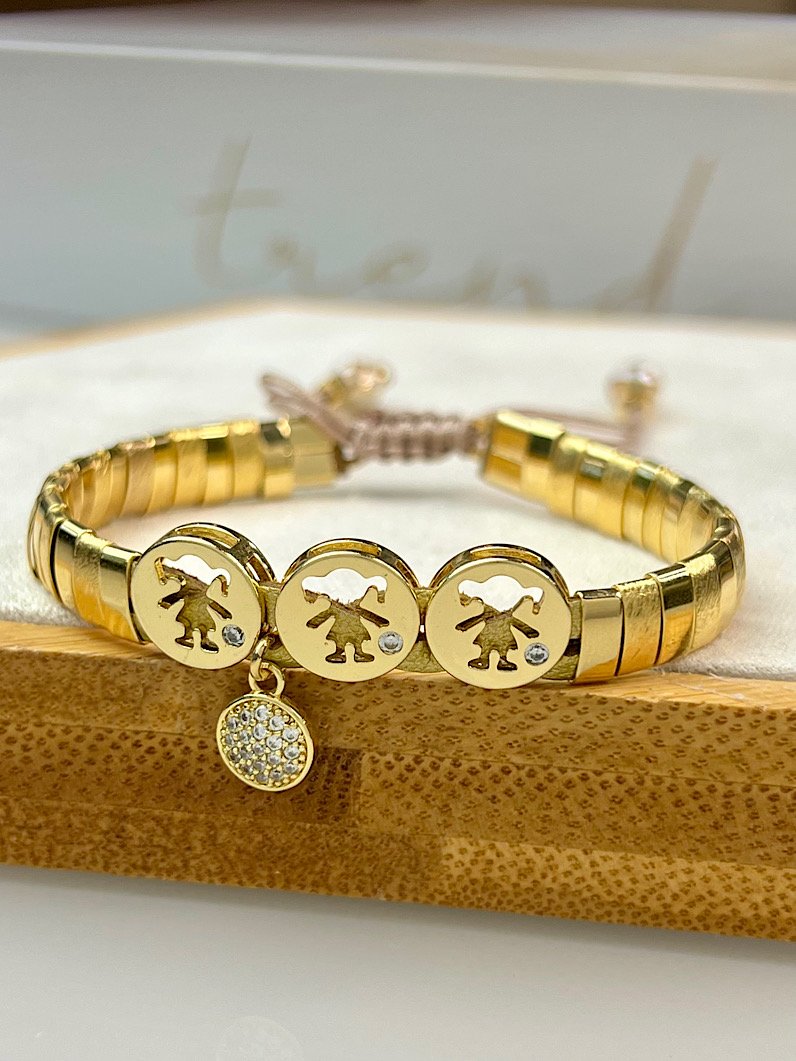 Pulseira Ajustável de Canutilhos Pingentes Filhos Personalizado